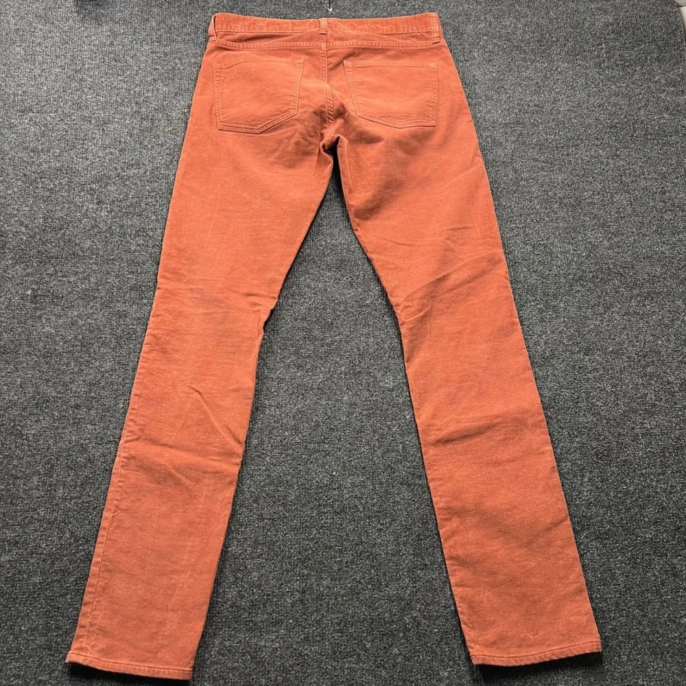 J.Crew 250 Slim Fit Corduroy Pants Mens 31x34 Rust Orange Style 250